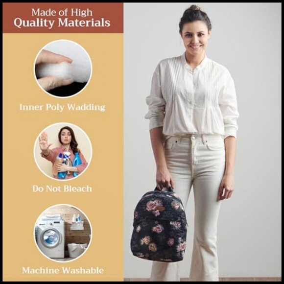 Cotton Backpack Casual Daypack Lightweight Multi Pocket Travel Work Bag main image 6